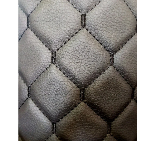 Экокожа, стеганая, РОМБ, на поролоновой основе, материал для перетяжки салона авто, мебели, черный (100 х 150 см)