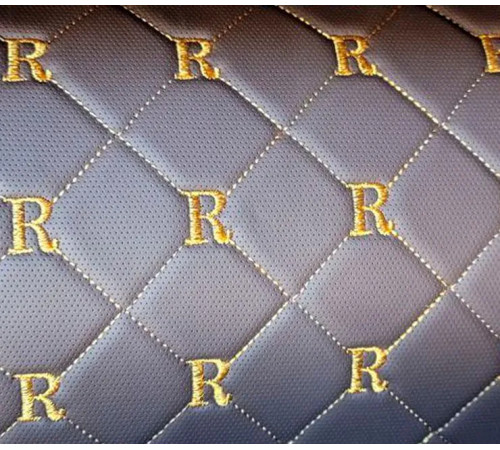 Экокожа стеганая РОМБ на поролоновой основе, материал для перетяжки салона авто, мебели (50х150cм)