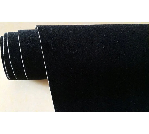 Замшевая бархатная виниловая пленка, автомобильная оберточная пленка, замшевая пленка для компьютера, черная (ширина 1,52 м ) 1 пог.м.