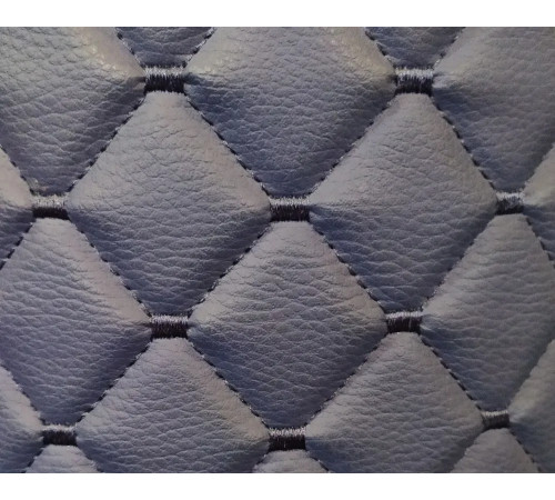 Фиолетовая стеганая Экокожа на поролоне Ромб с фиолетовой строчкой