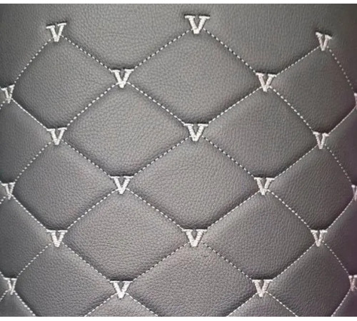 Экокожа стеганая РОМБ на поролоновой основе, материал для перетяжки салона авто, мебели (50х150cм)