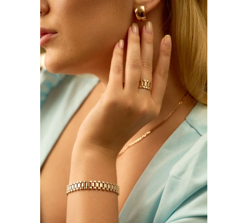 Широкий браслет золотой женский 585